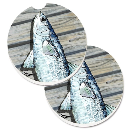Carolines Treasures Fish Mullet Set of 2 Cup Holder Car Coaster 8490CARC
